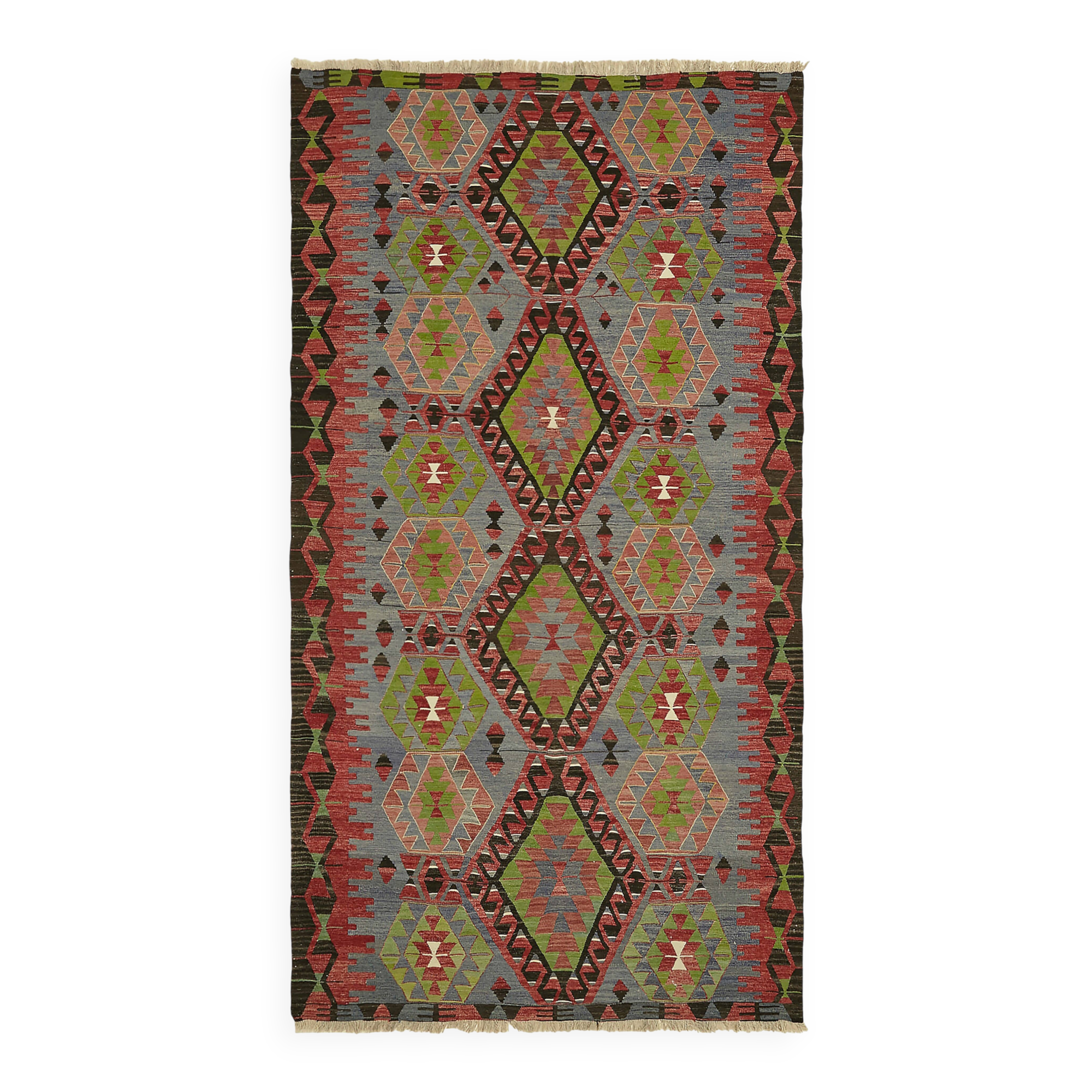 Turkish Handmade Vintage Anatolian Kilim 168 cm x 298 cm