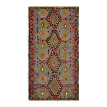 Turkish Handmade Vintage Anatolian Kilim 168 cm x 298 cm