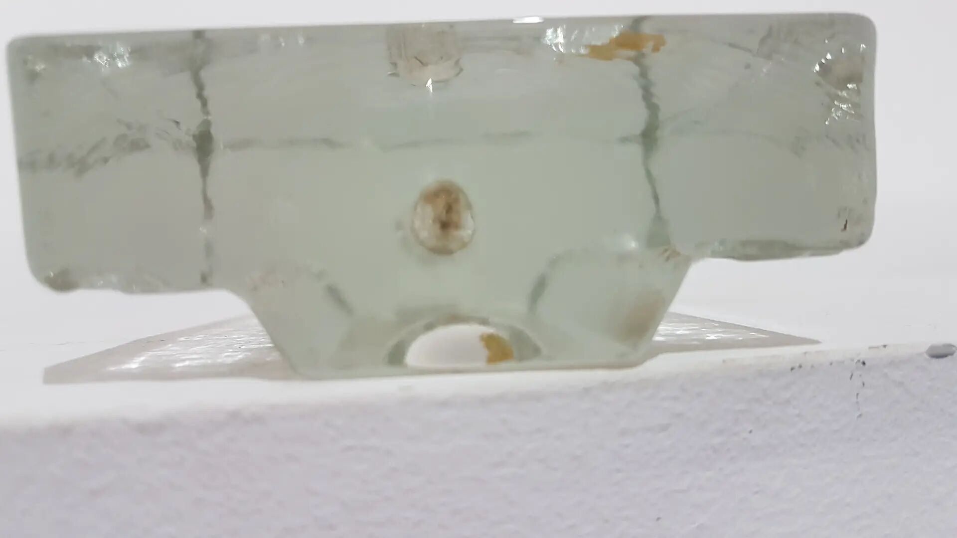 Vase solitaire, en verre transparent, conçu par H. Düsterhaus, Walther Glas,