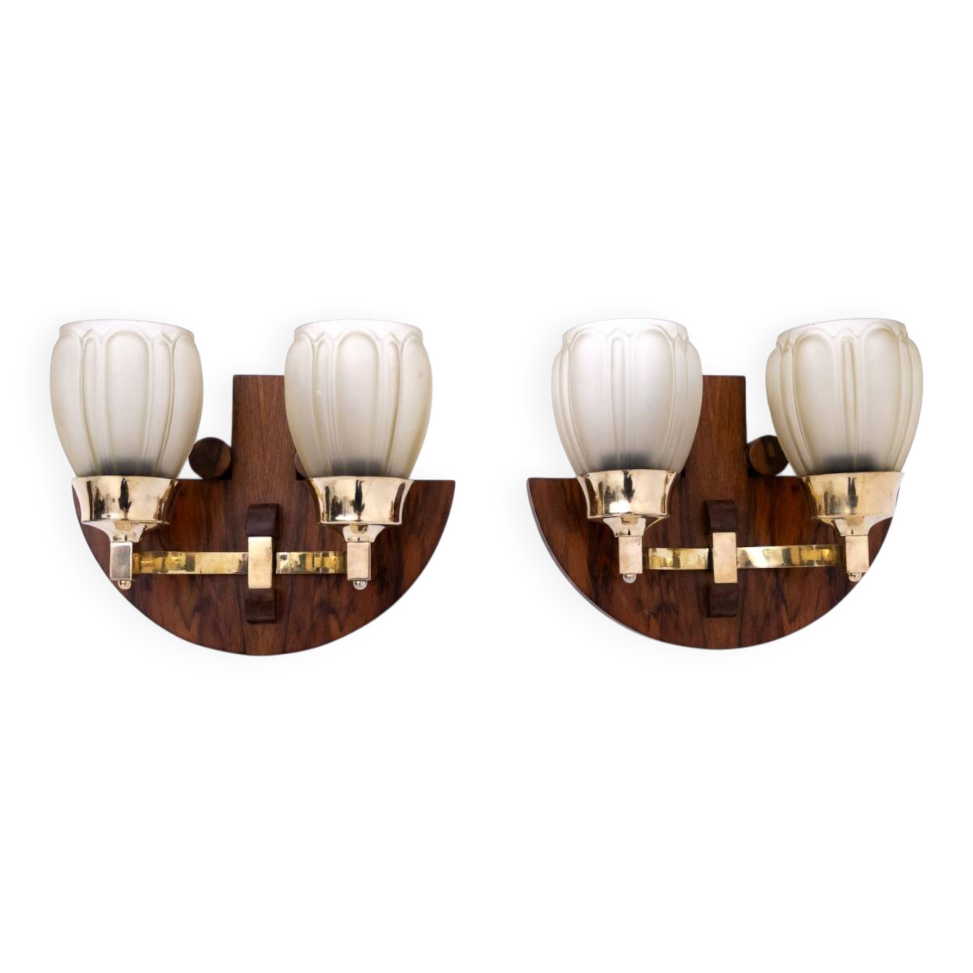 A pair of wall lamps, Art Deco, Poland, 1940s