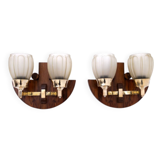 A pair of wall lamps, Art Deco, Poland, 1940s