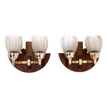 A pair of wall lamps, Art Deco, Poland, 1940s