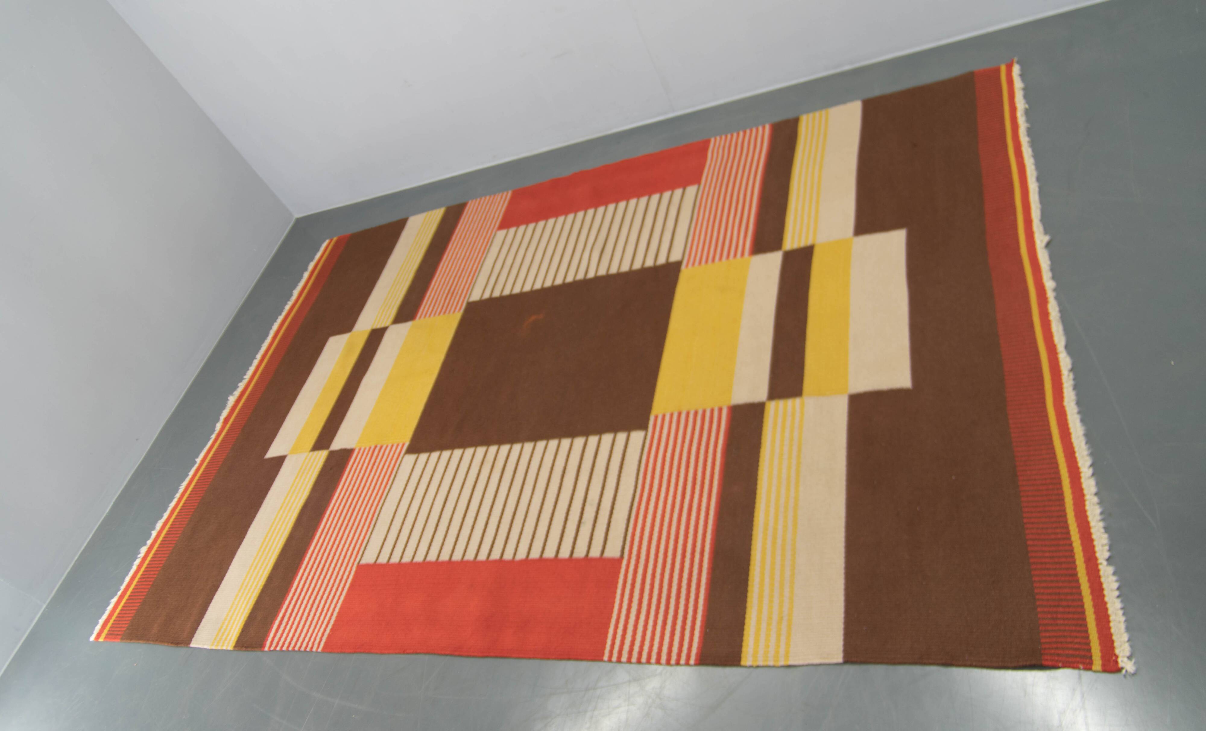 Rare Geometric Carpet by Antonin Kybal, 1948