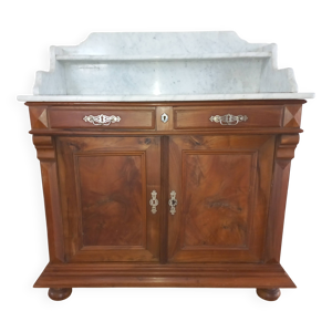 Meuble de toilette époque - noyer marbre