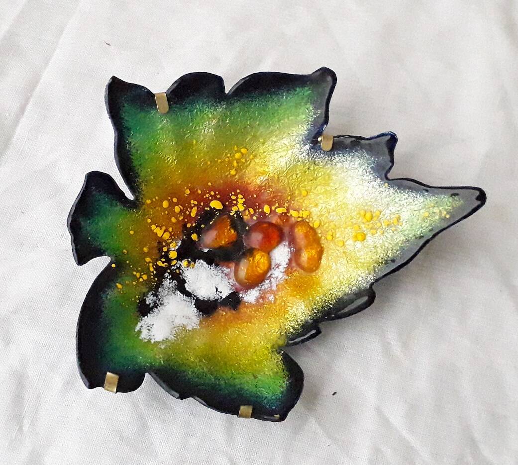 Limoges enamel trinket dish