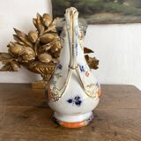 Antique polychrome porcelain jug, Orientalist decoration.