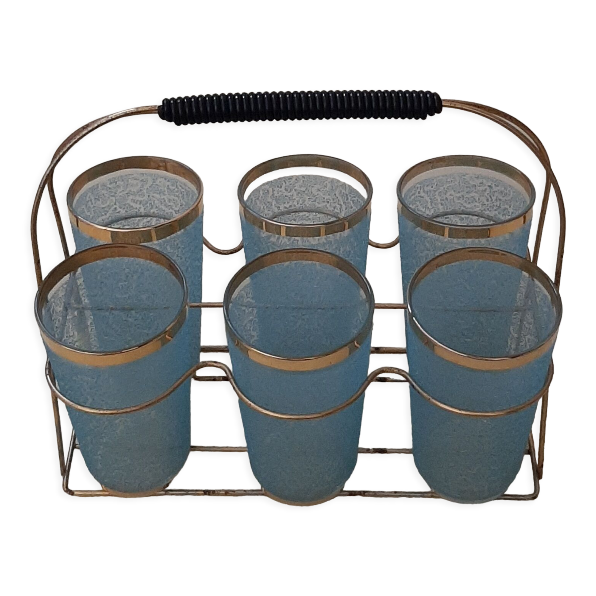 Support and glass for orangeade