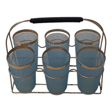 Support and glass for orangeade
