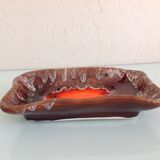 Empty rectangular pocket in polychrome ceramic / vintage 60s-70s