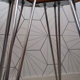 Vintage “SIF” round stool in formica and Eiffel legs.
