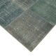 Handwoven oriental overdyed 170 cm x 240 cm grey patchwork carpet