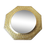 Hexagonal brass mirror 28x28cm