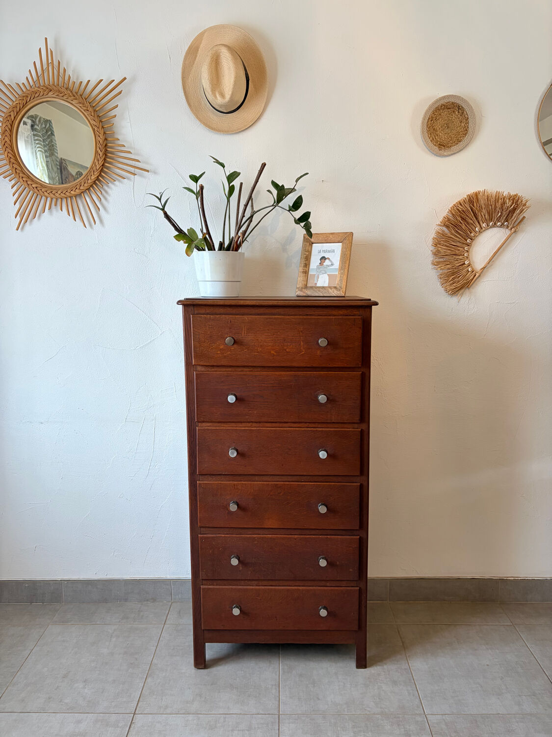 Vintage tall chest of drawers