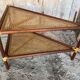 Table Basse Triangulaire Bambou Rotin + Plateaux Cannées Modèle Unique