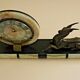 French Art Deco Clock Marble Onyx & Brass With A Bronzed Spelter Gazelle