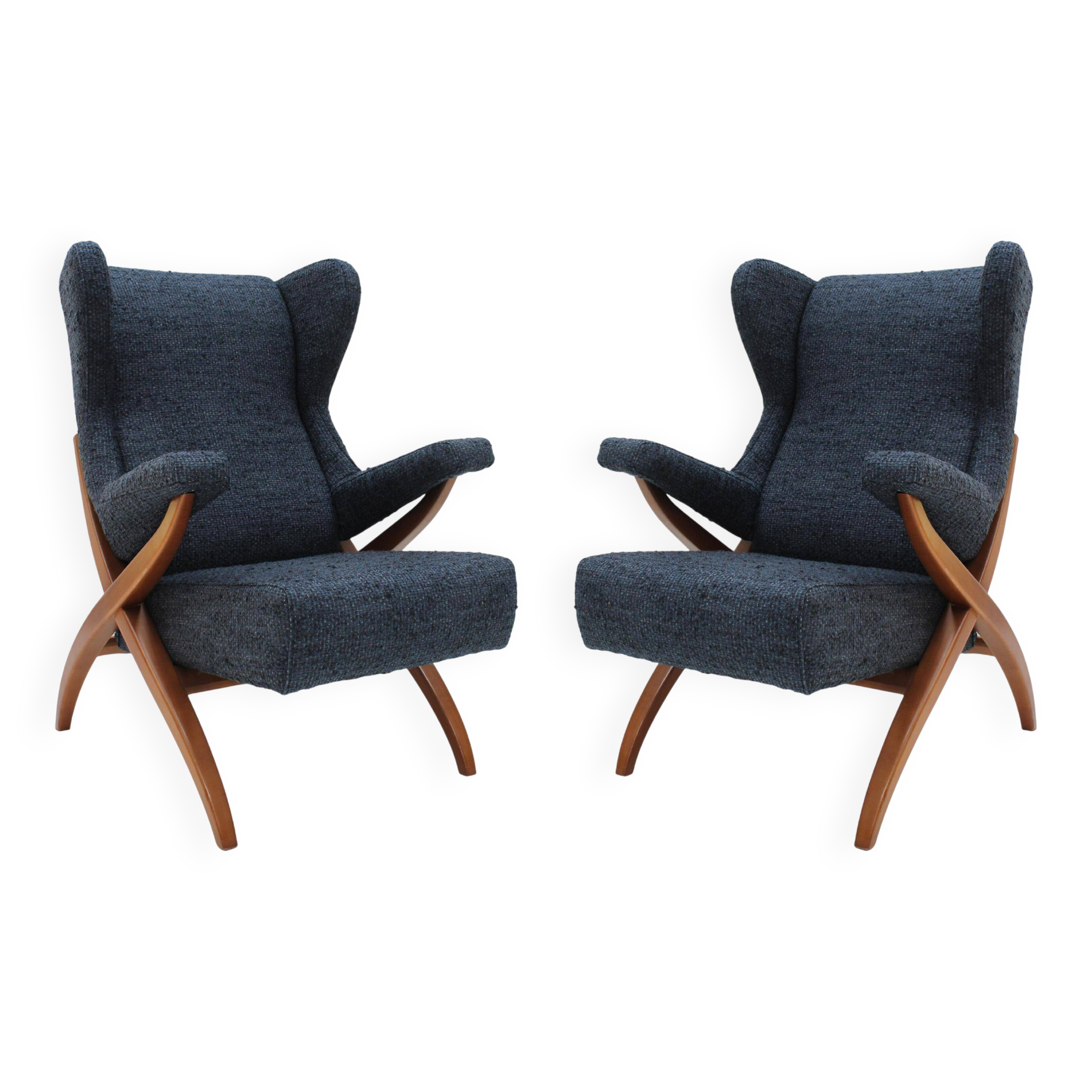 Mid Century Modern Fiorenza Italian Armchairs Designed By Franco Albini, 1950