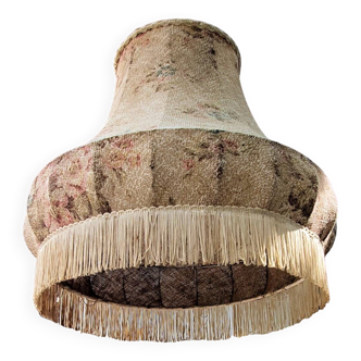 Vintage fringed pagoda lampshade