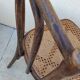 6 antique bistro chairs with curved wood and caning from 1900 L&H Cambier Frères