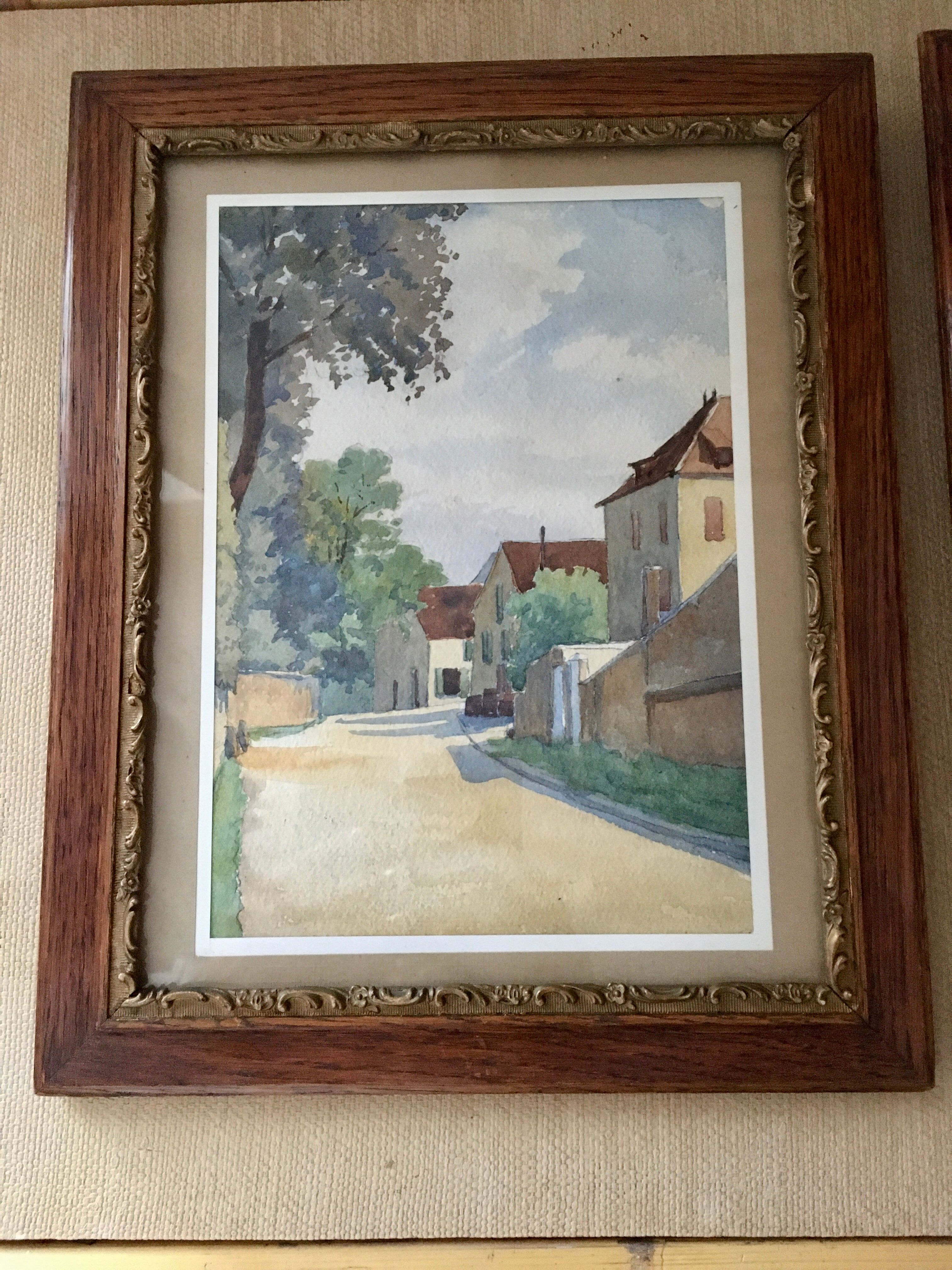 Duo d’aquarelles encadrées