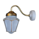 Wall light opaline and brass lantern