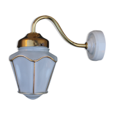 Wall light opaline and brass lantern