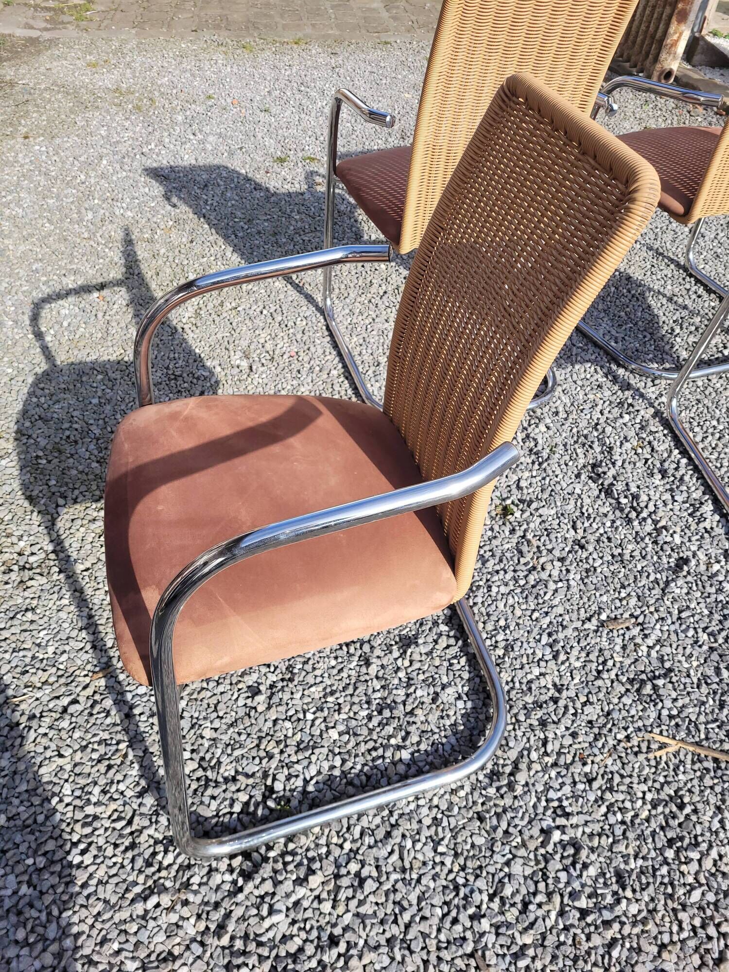 6 chairs in chrome metal effezeta Italy 70s