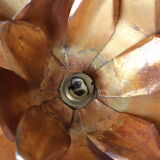 Vintage ceiling light in gilded metal, flower-shaped.