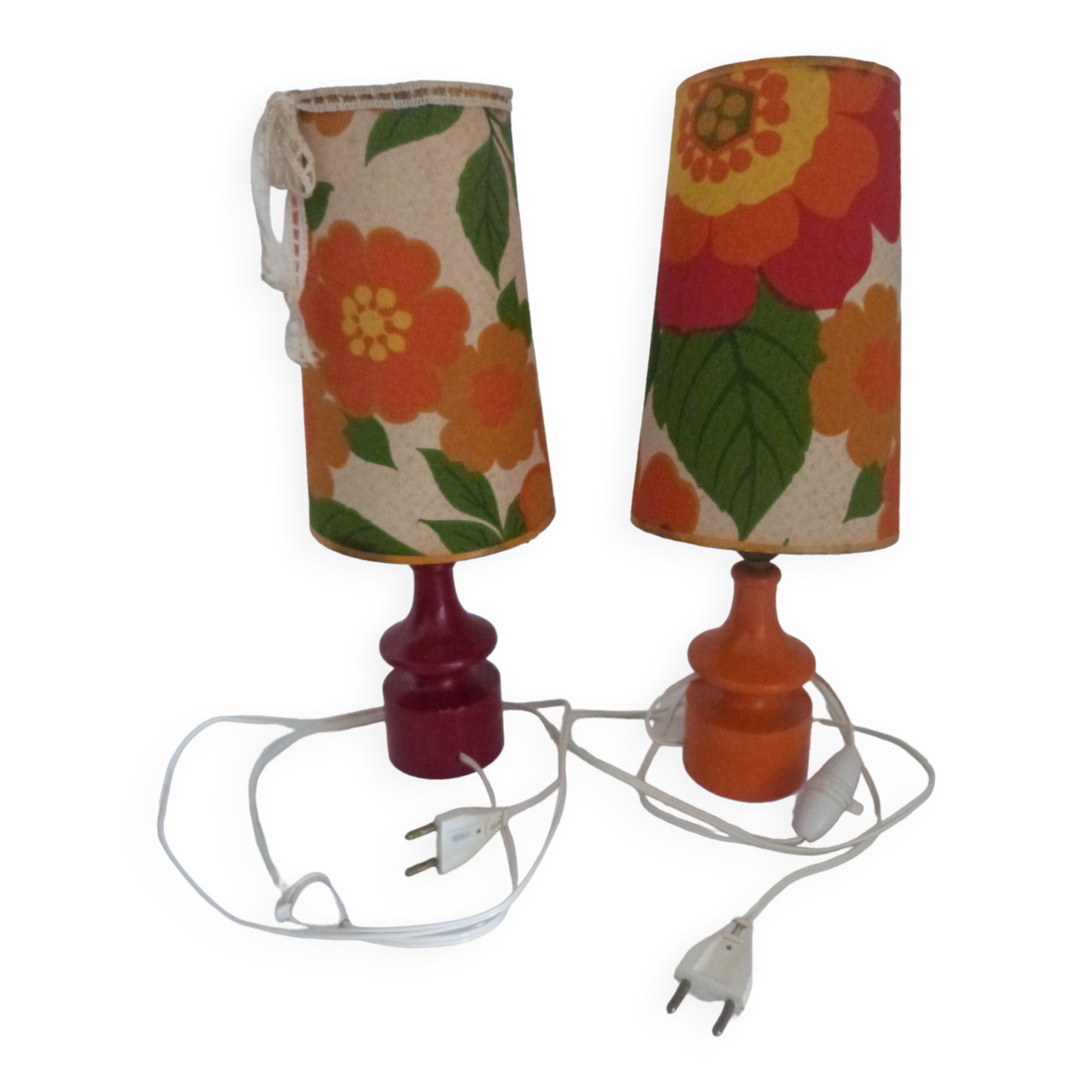 Pair of table lamp kitsch vintage bedside lamp