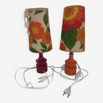 Pair of table lamp kitsch vintage bedside lamp