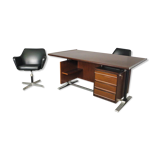 Desk and two chairs by Fantoni, 1960, set of 3