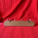 Vintage wooden wall coat rack - 4 hooks