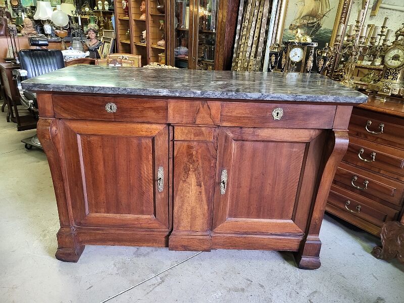 Bahut 2 doors 2 drawers in walnut period restoration a crosse