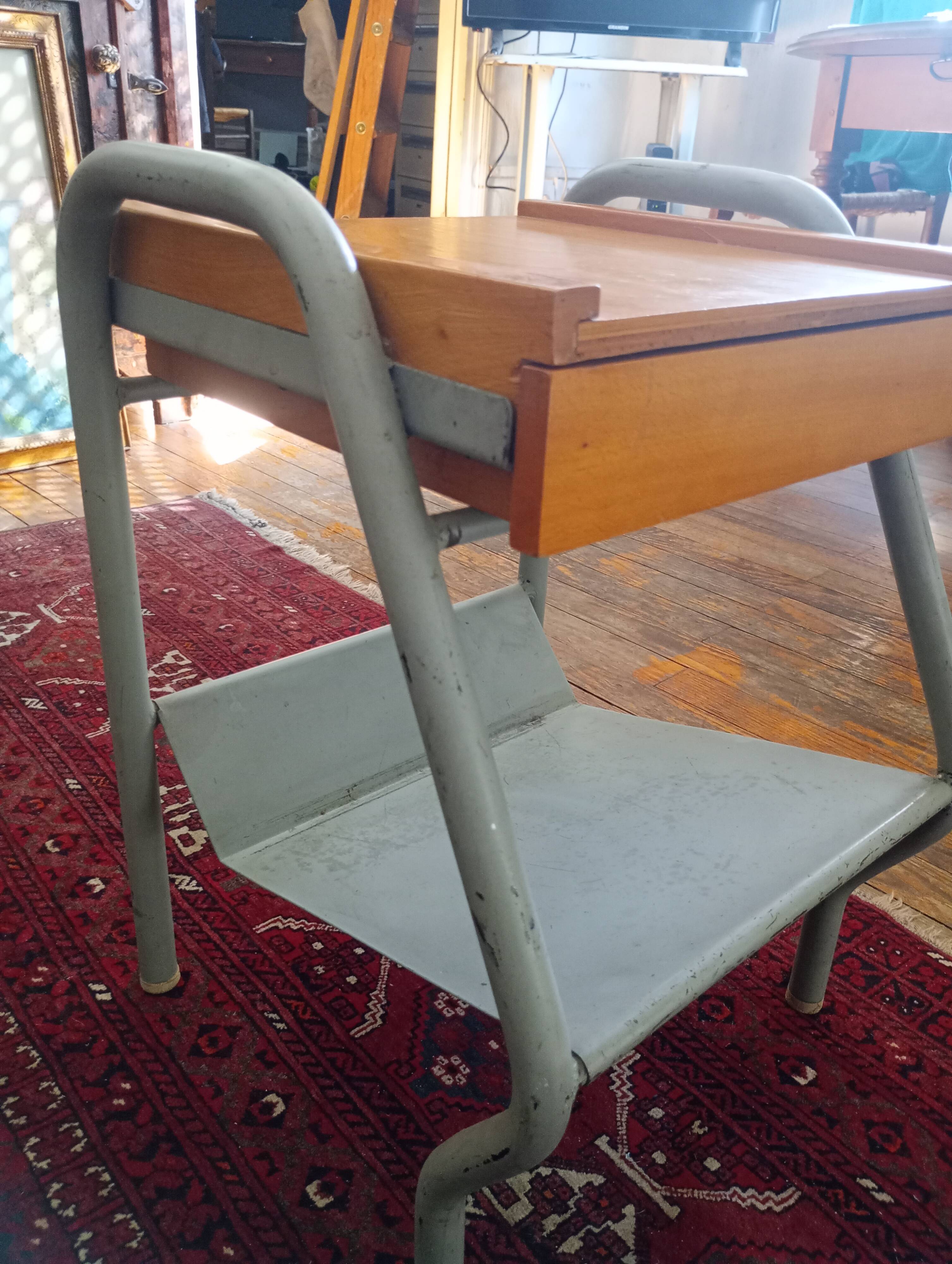 1950s boarding school bedside table.