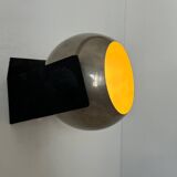 Pair of adjustable wall lights, chrome and matte black metal, France 1970