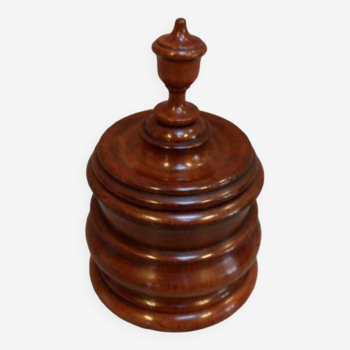 Antique mahogany tobacco jar