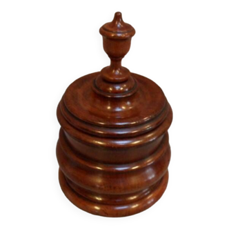 Antique mahogany tobacco jar