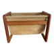 Scandinavian magazine rack in teak and leather, 1960