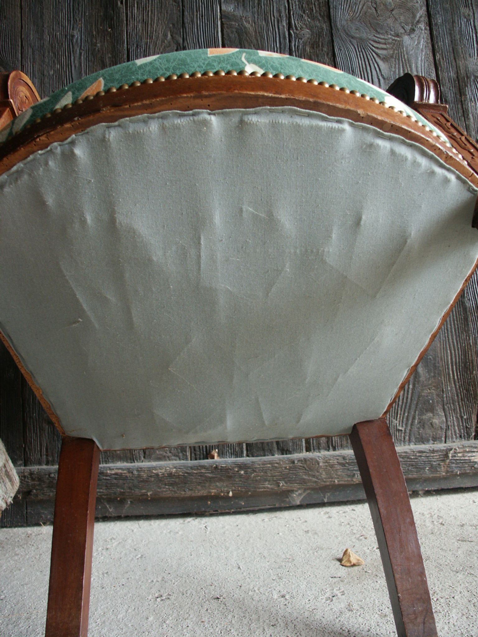Fauteuil bois, tissu