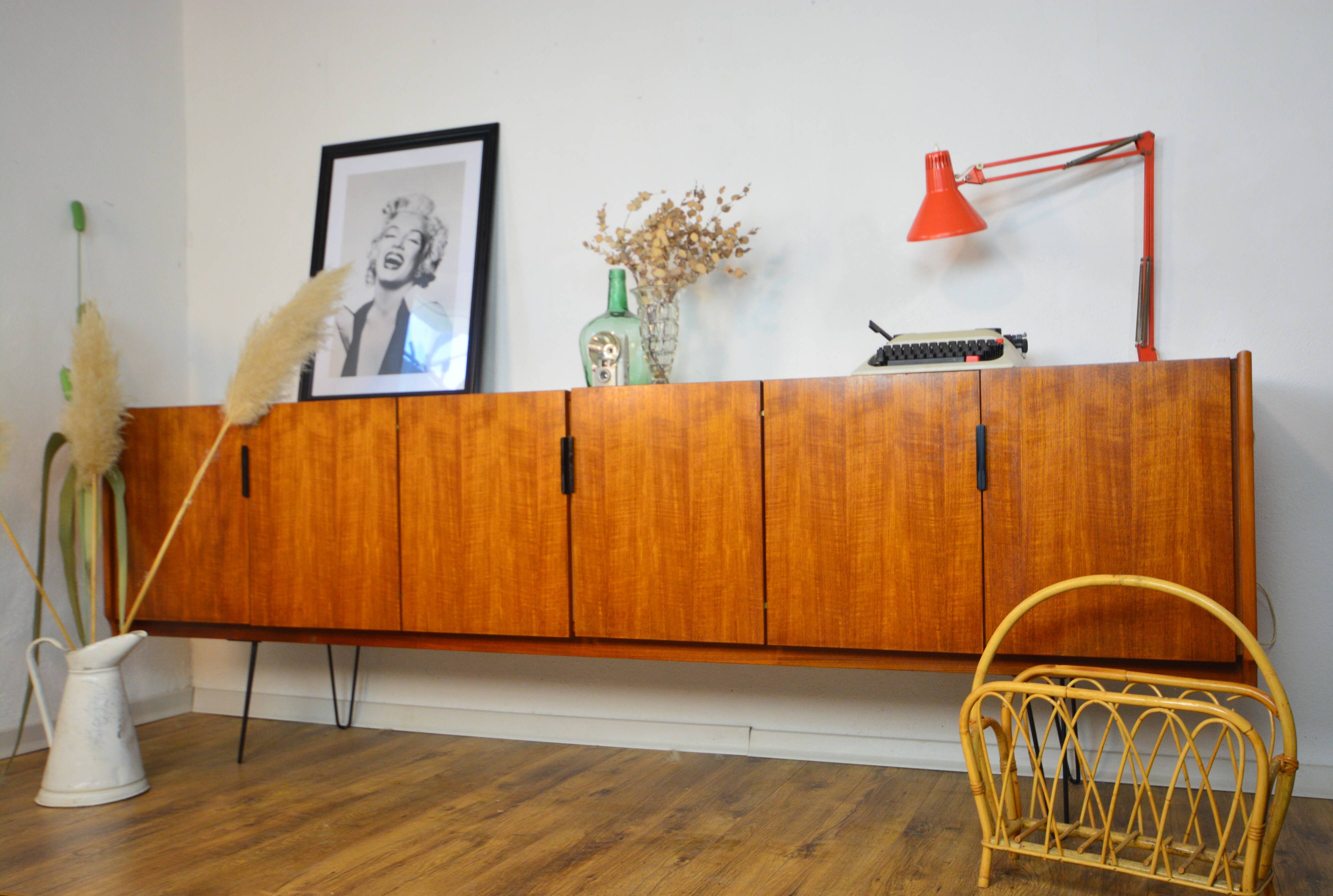 Scandinavian teak sideboard and “pin” legs