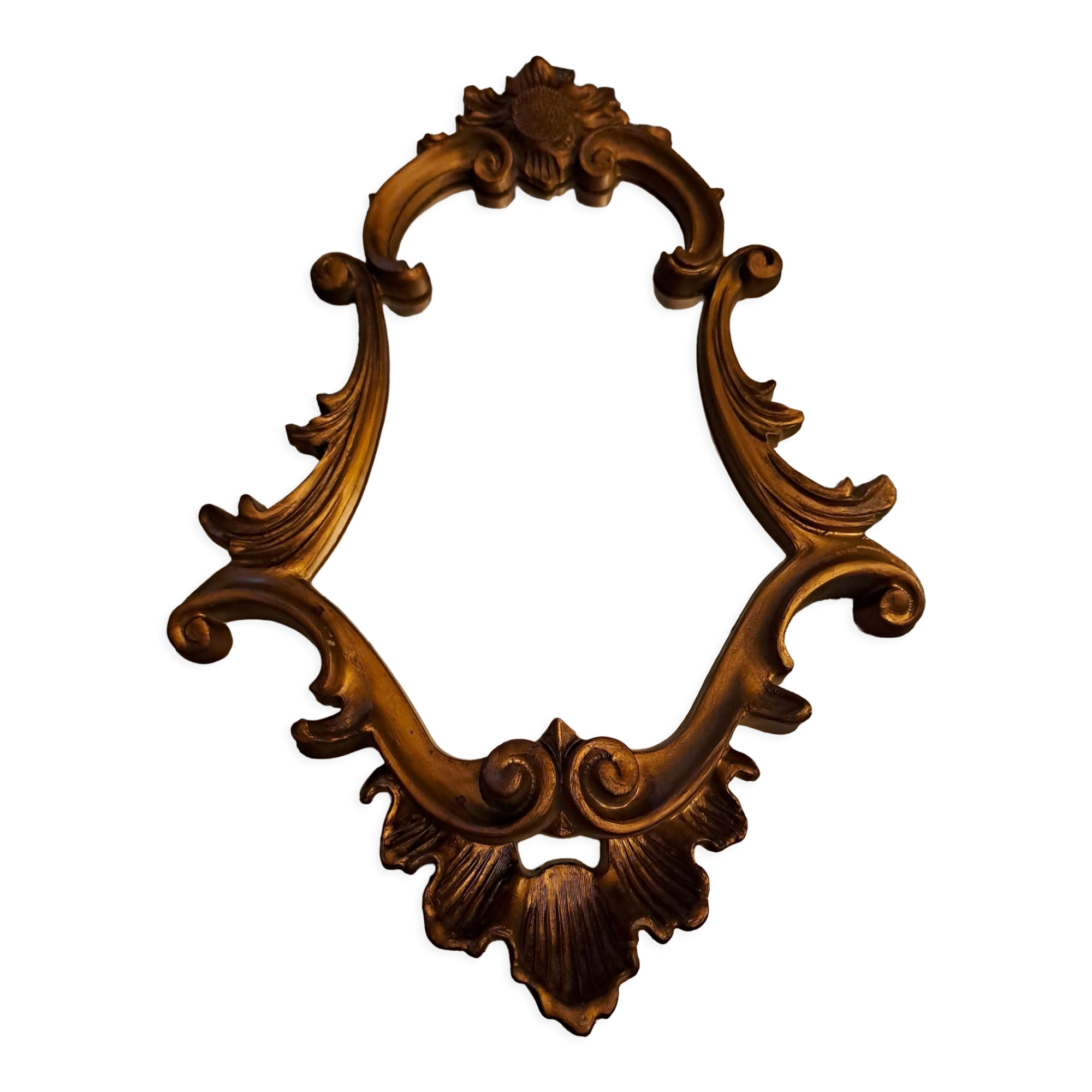 Baroque style mirror gilded wood glass vintage decoration