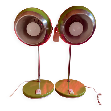 Paire de lampes Eye-Ball, année 70