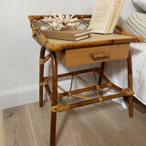 Pair of rattan bedside tables