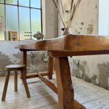 Aranjou farmhouse table in blond elm, 1950s