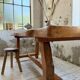 Aranjou farmhouse table in blond elm, 1950s