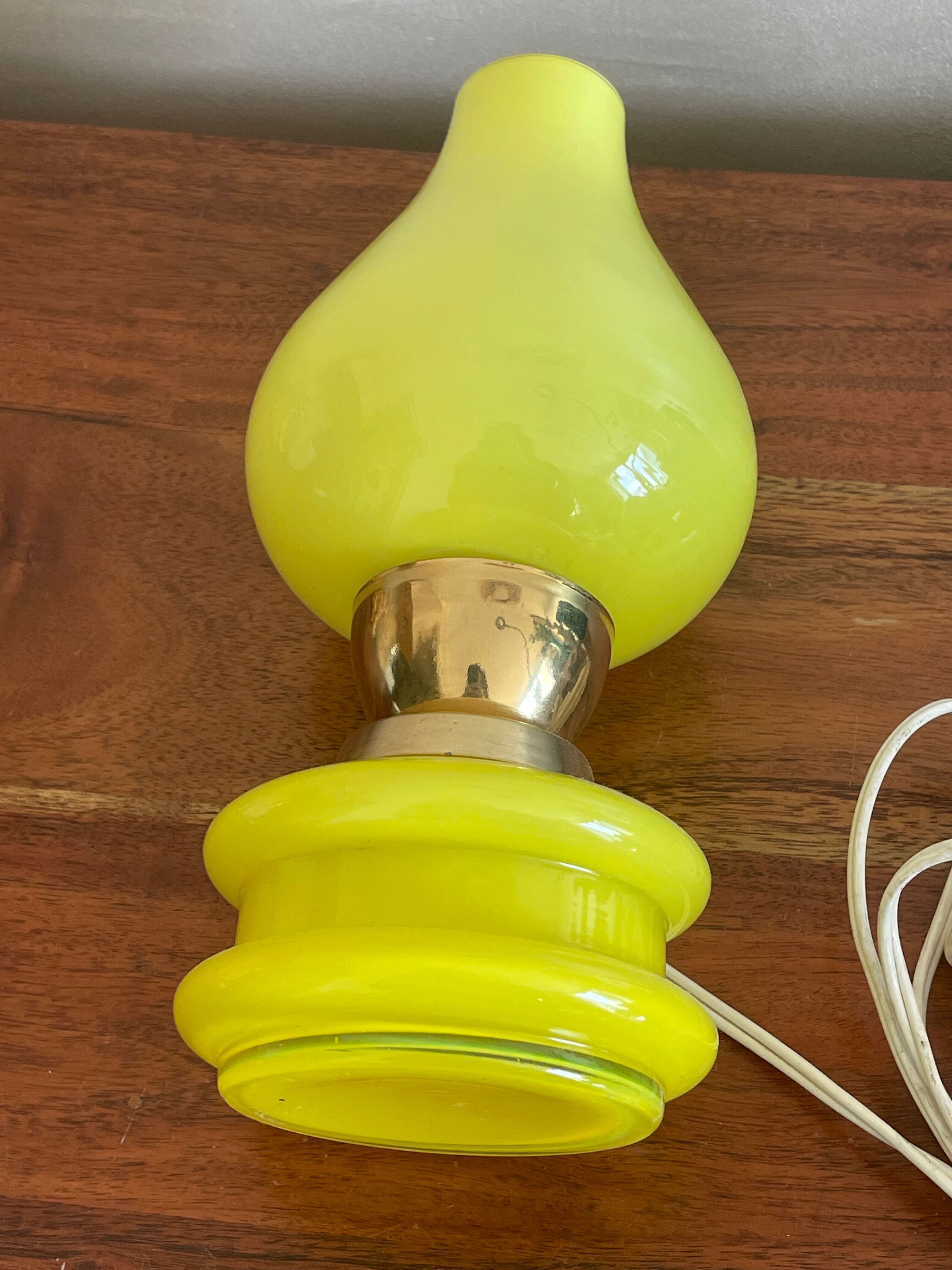 Yellow glass lamp