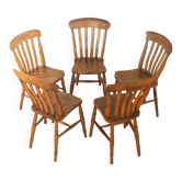 Windsor dining chairs from the 1890s in Victorian style (set of 5)