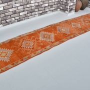 Unique Motif Vintage Wool Runner Rug sku 2120