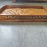 Old wood top, golden and wicker flower work