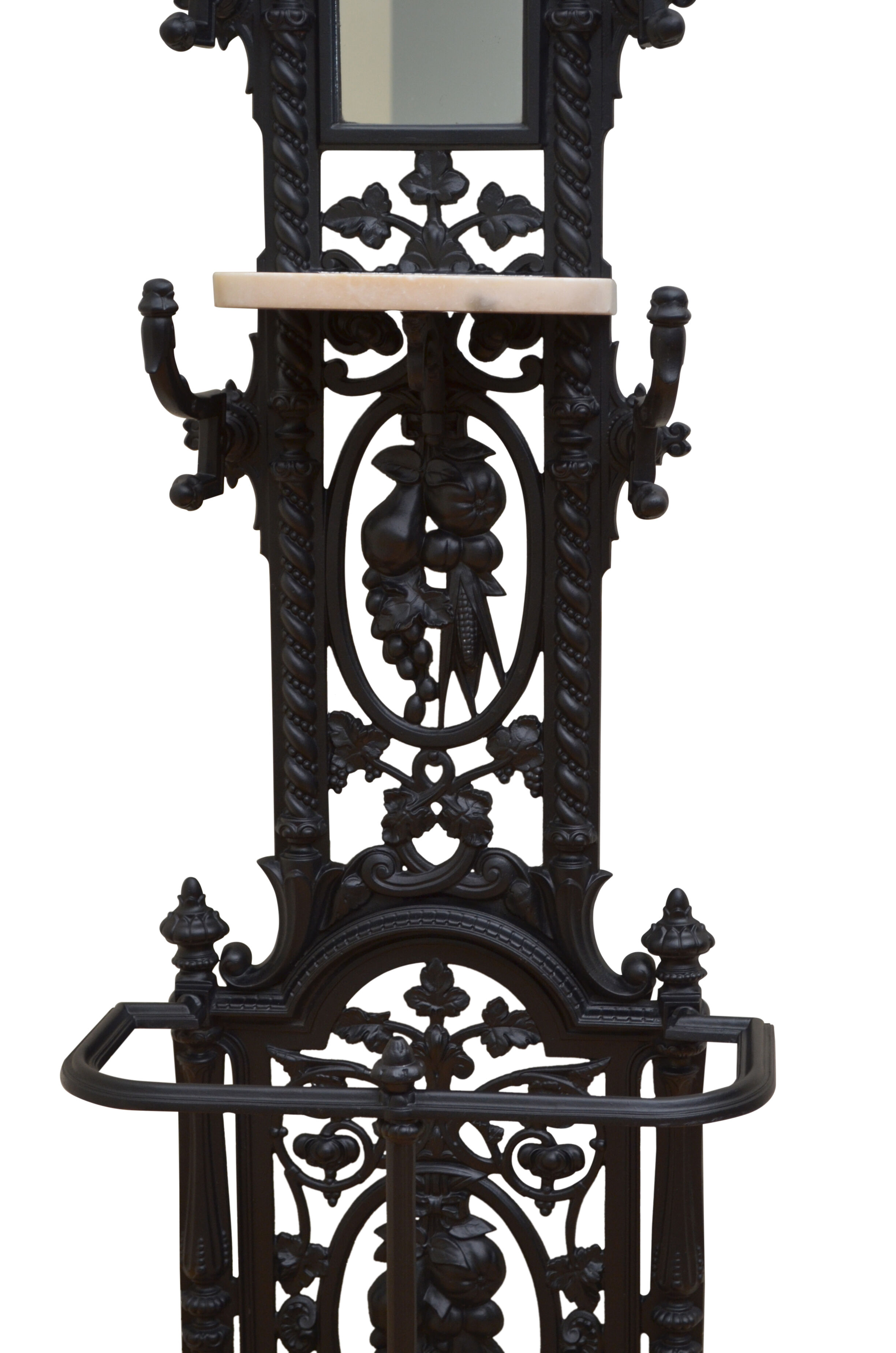 Stylish Victorian cast iron hall stand