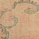 Tapis vintage oriental usé,  Rose saumon et vert pastel, style bohème